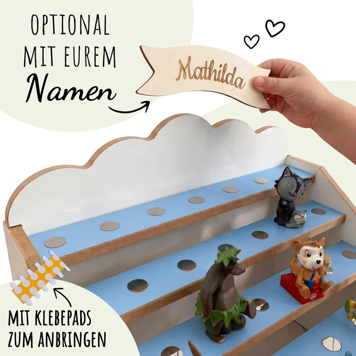Tonie Regal für IKEA KALLAX mit Toniebox-Platz – magnetisches Tonieregal für ca. 50 Toniefiguren Hor