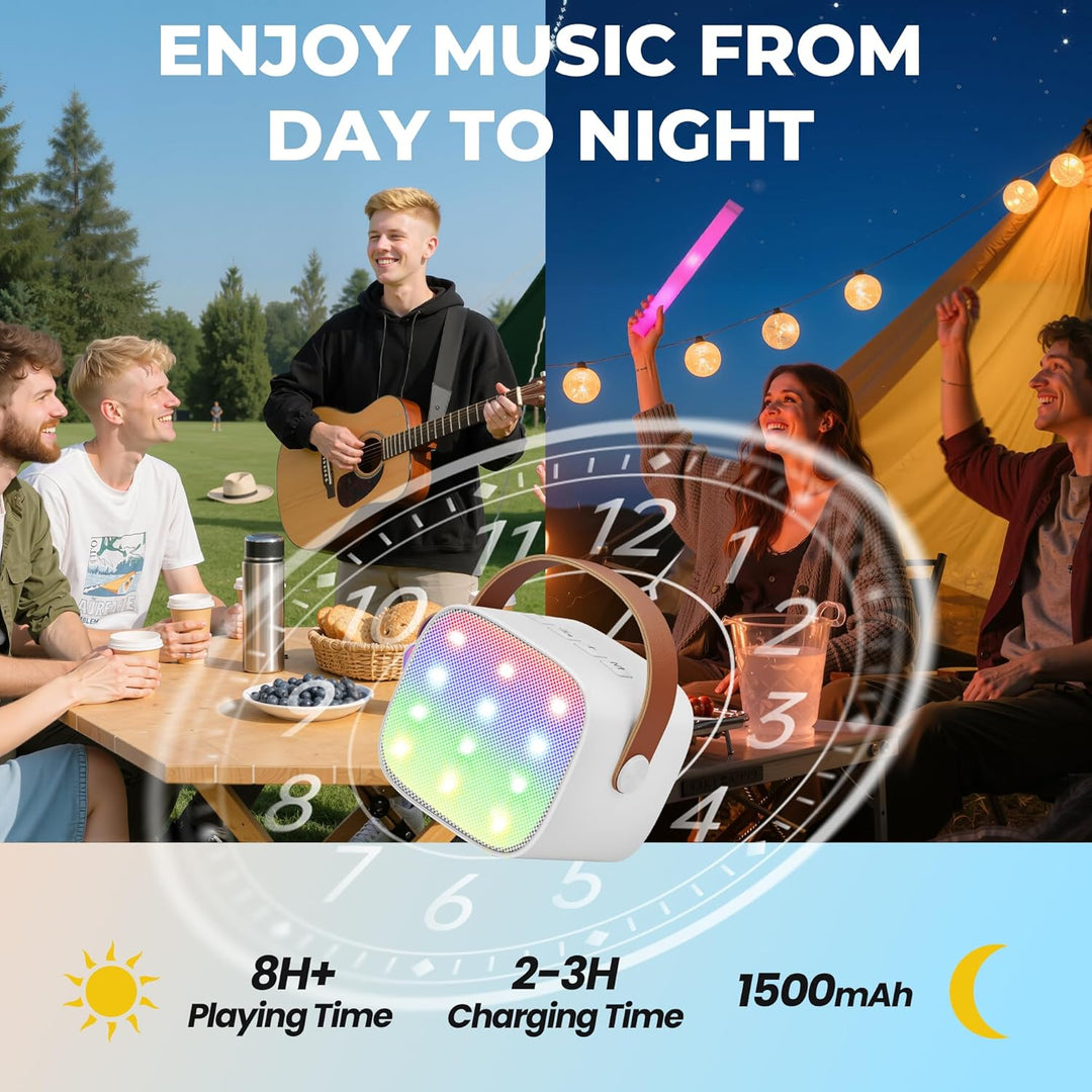 Ankuka Karaoke Maschine mit 1 Drahtlosen Mikrofonen für Kinder, Tragbares Bluetooth KTV Anlage, Laut