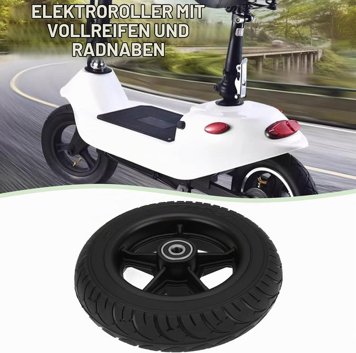 Elektroroller-Vollrad mit Nabe 8-Zoll-Gummireifen 200 X 50 Vorderrad Kompatibel mit Small Dolphin Ko