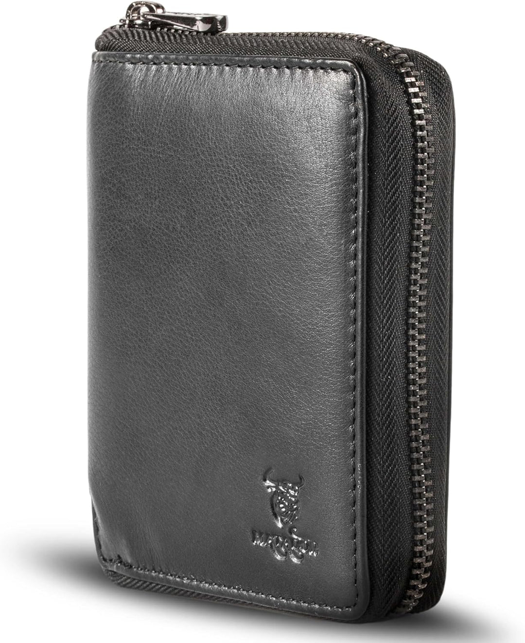 MATADOR® Granada Leder Geldbörse Herren mit Reissverschluss Schwarz TüV geprüfter RFID & NFC Schutz