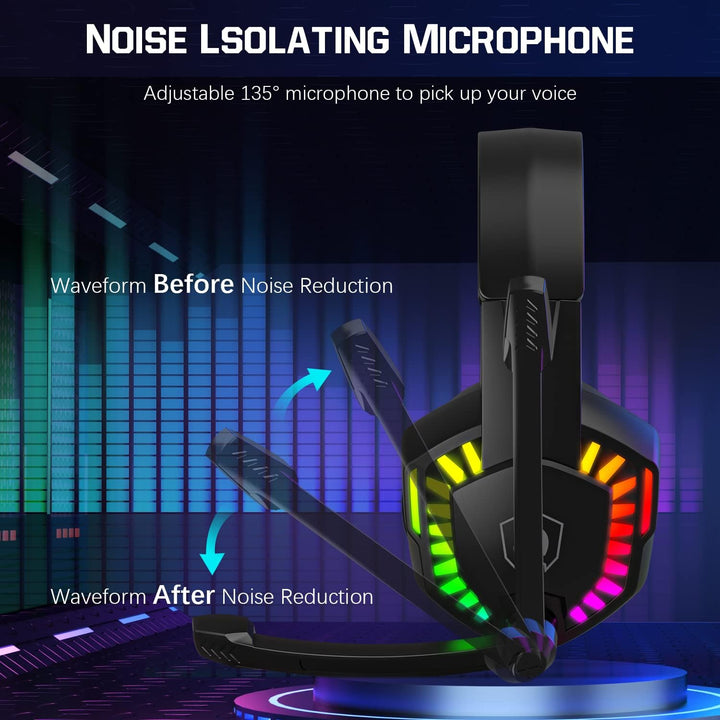 Kabelgebundene Gaming-Tastatur, Maus und Mauspad und Gaming-Headset, Regenbogen-LED-Hintergrundbeleu