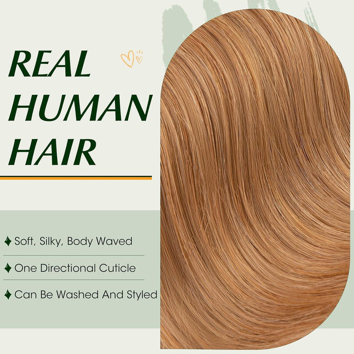 Elailite Haartressen Echthaar Braun Sew in Bündel Hair Extensions Tressen Haarverlängerungen Brasili