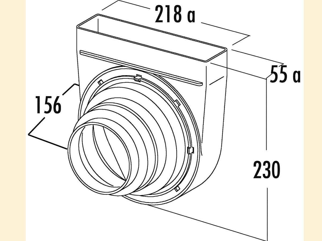 Naber T-UR-ST 125 Umlenkstück 90°, weiss