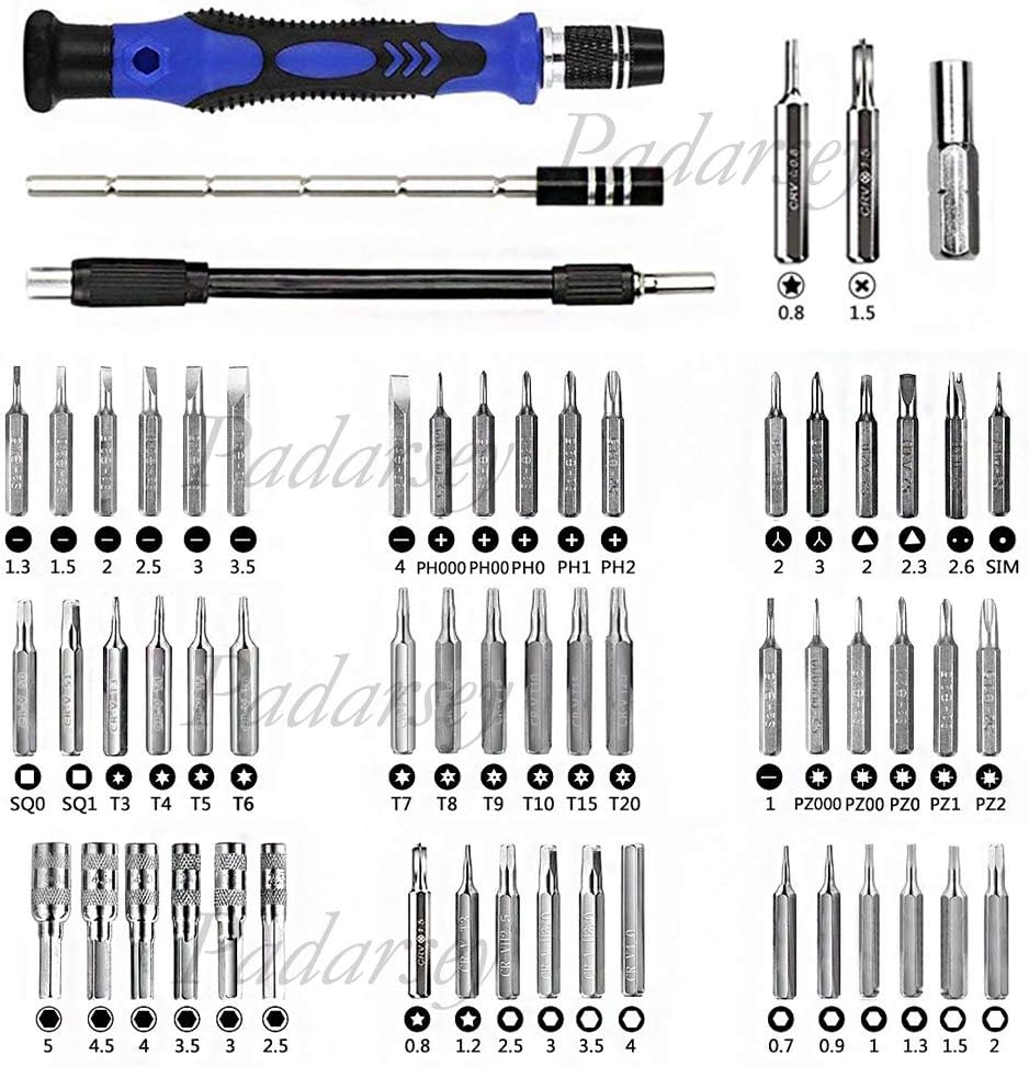 Padarsey 79 in 1 Precision Screwdriver Set,Magnetic Screwdriver Bit Kit,Professional Electronics Rep