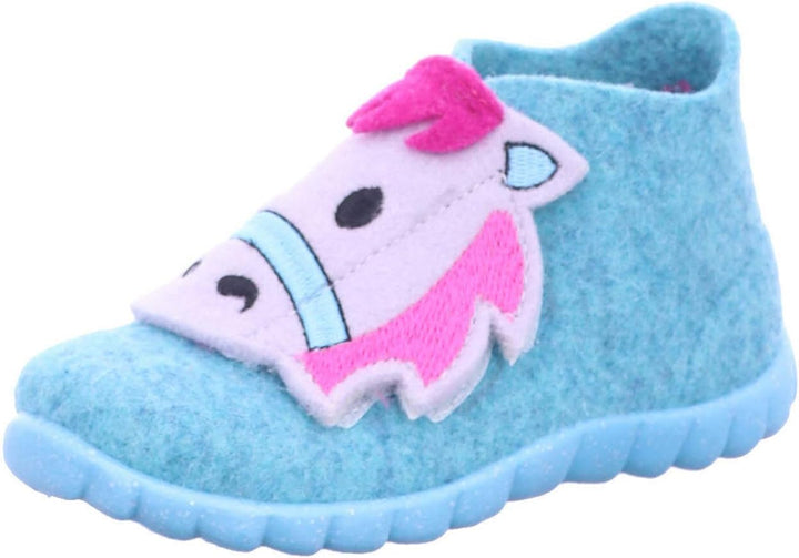 Superfit Baby-Mädchen Happy Hausschuhe 24 EU Turchese 7500, 24 EU Turchese 7500