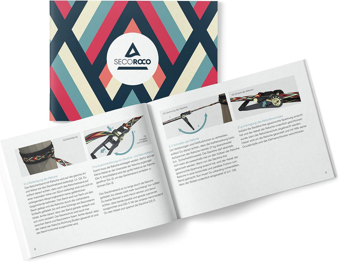 Slackline Set, Cubes, 15-35m Länge, Komplettset für Kinder, Anfänger, Fortgeschrittene und Profis, i