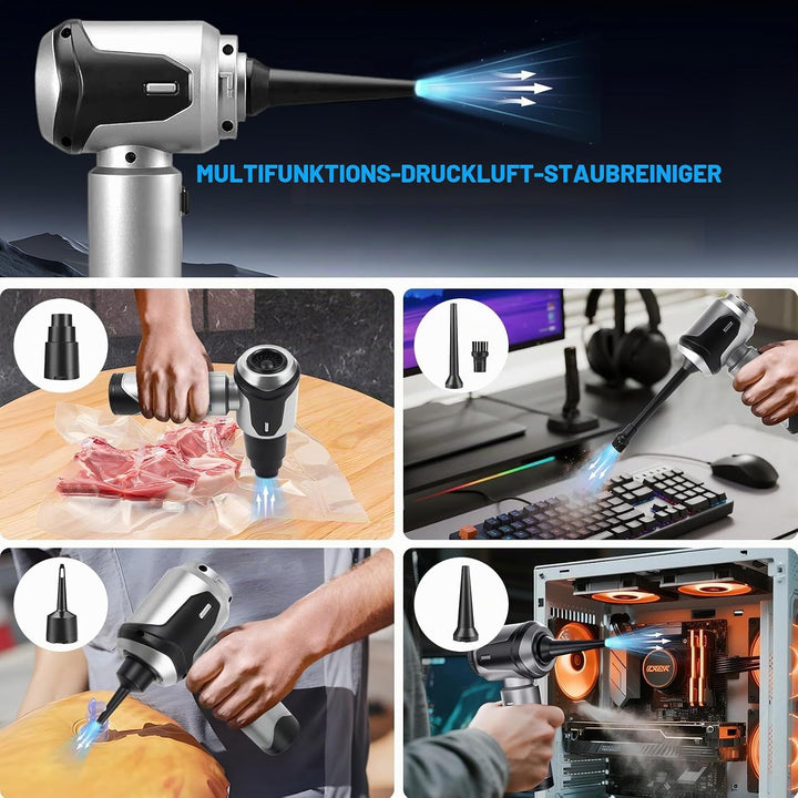Handstaubsauger Akku Kabellos 25000Pa Mini Auto Staubsauger mit Bürstenloser Motor 4 in 1 Akku Staub