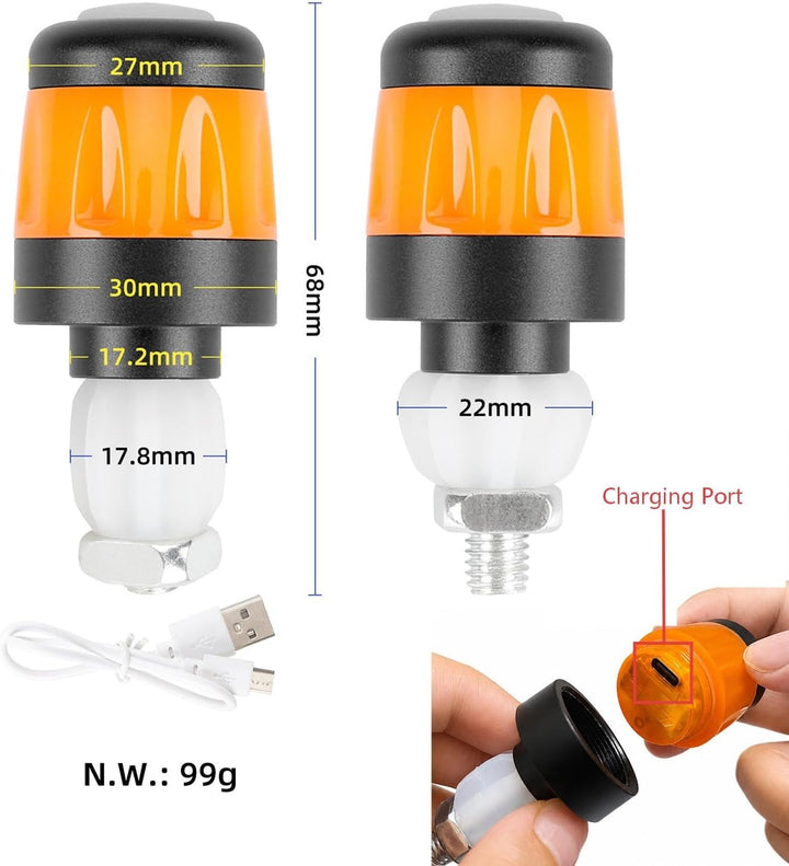 E Scooter Blinker, Wiederaufladbare LED-Lenkerleuchte Elektroroller, Wasserdicht, Universeller Blink
