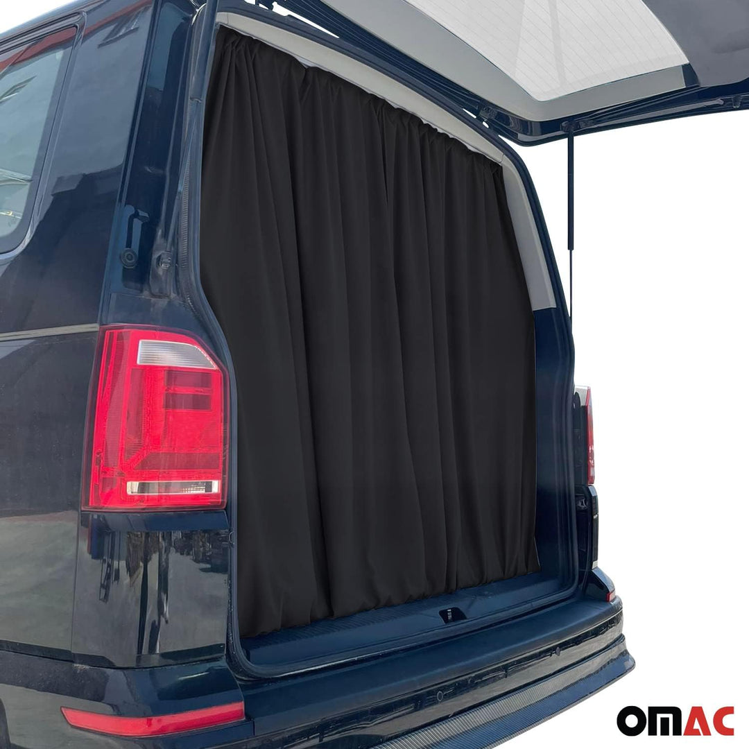 OMAC Heckklappe Gardinen Sonnenschutz Vorhänge kompatibel mit VW Multivan T7 L1 L2 Schwarz 2tlg 130x