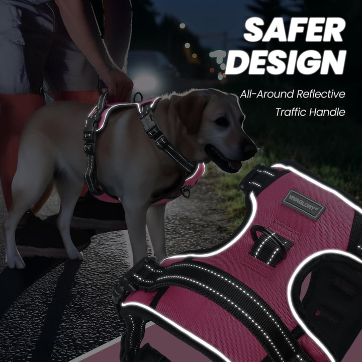 VIVAGLORY Easefit Hundegeschirr, Zugstopp Hundegeschirr Geschirr Hund Mit Griff, Anti Zieh Geschirr