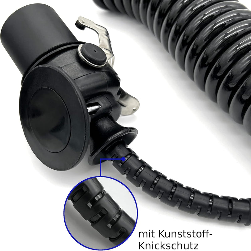 SAMETRUCK Elektrowendel 24V 7 polig 3,8m Spiralkabel LKW Anhänger Auflieger Kabel EBS ABS