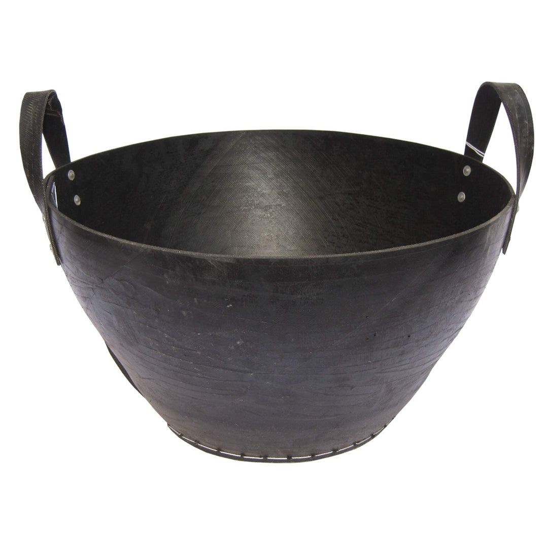 Metrox 355141 Holzkorb aus Gummi (aus recycelten Altreifen, Kaminholzkorb, 2 Tragegriffe, Höhe,34 cm