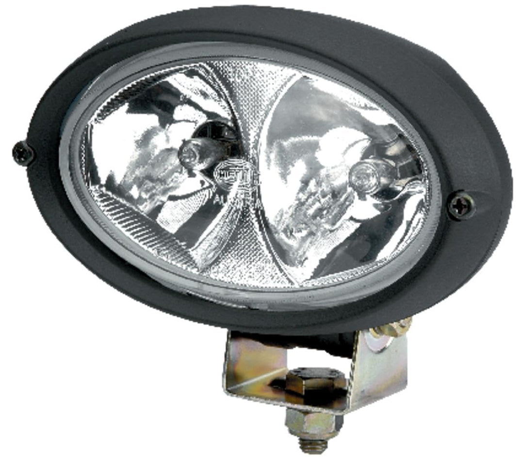 HELLA - Halogen-Arbeitsscheinwerfer - Oval 100 - 12V - Anbau/geschraubt - stehend/schwenkbarer Monta
