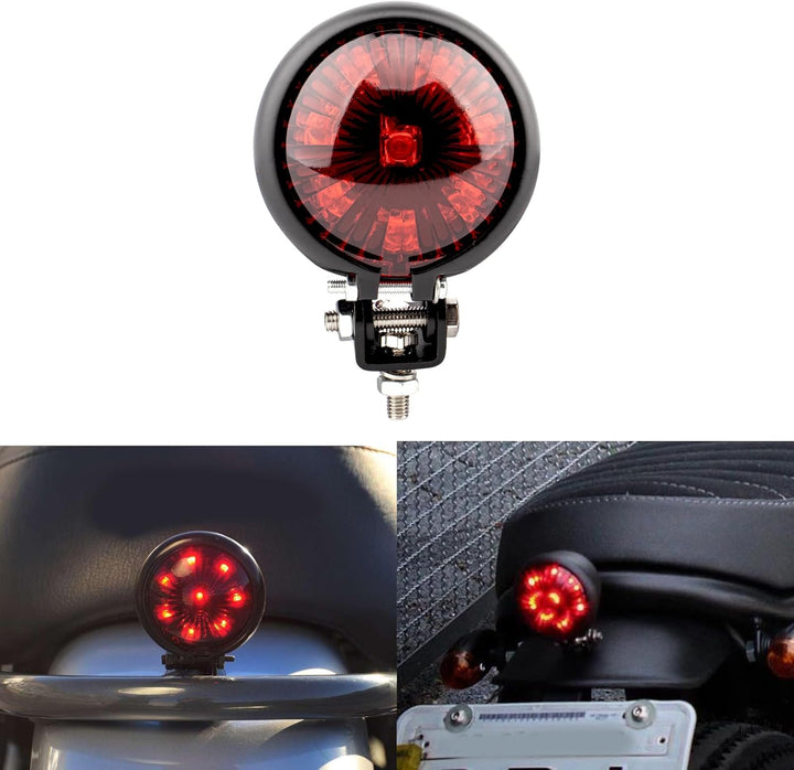BREDUXSER Motorrad Rücklicht LED Bremsrücklicht Universal für Street Bike Chopper Bobber Cafe Racer