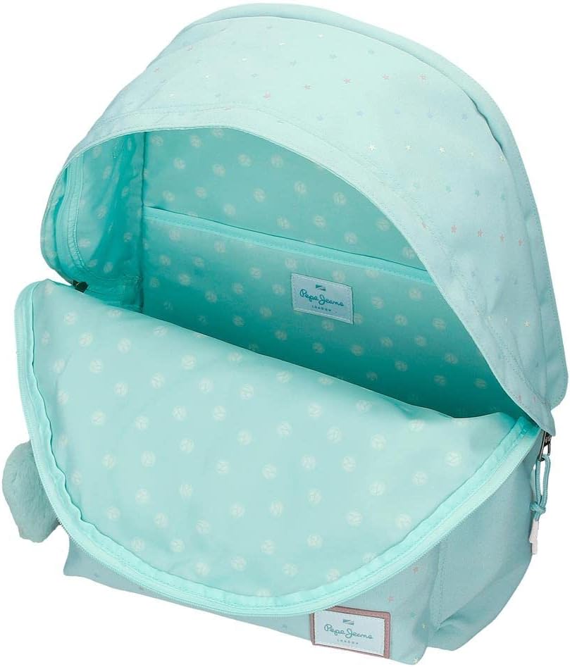 Pepe Jeans Nerea Rucksack mit Zwei Fächern Blau 30x40x13 cm Polyester 15,6L Rucksack 44, Rucksack 44