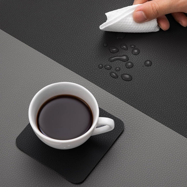 Myir JUN Tischsets Abwaschbar und Untersetzer, Platzset Leder Platzdeckchen Abwaschbar Doppelseitige