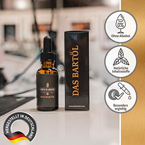 Das Bartöl von Der Barber - extrem ergiebiges Bart Öl - vegan - beruhigt die Haut - Beard Oil Made i