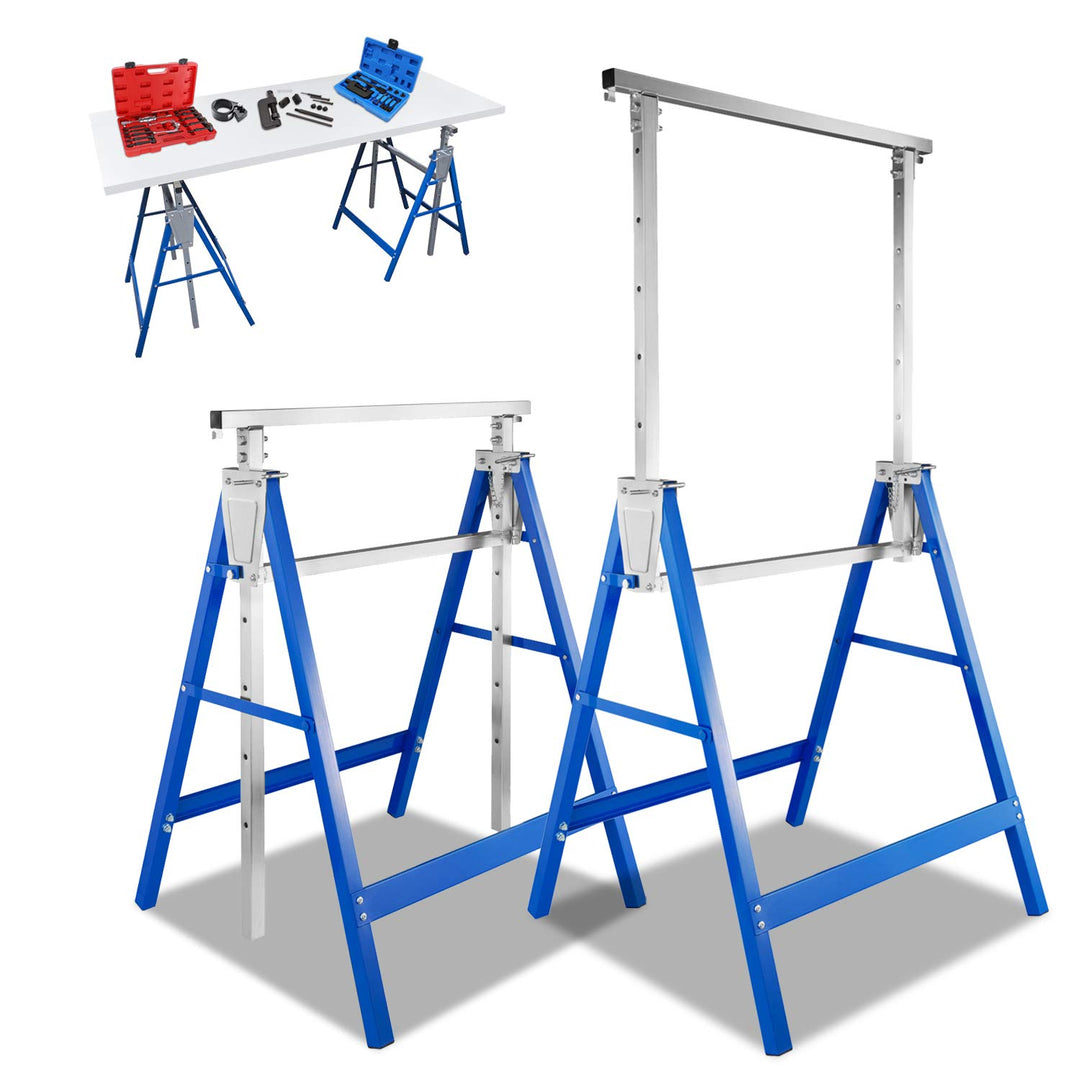 Daromigo Gerüstbock, 2x Unterstellbock 7-fach höhenverstellbar 80-130 cm, klappbar Metallbock Klappb