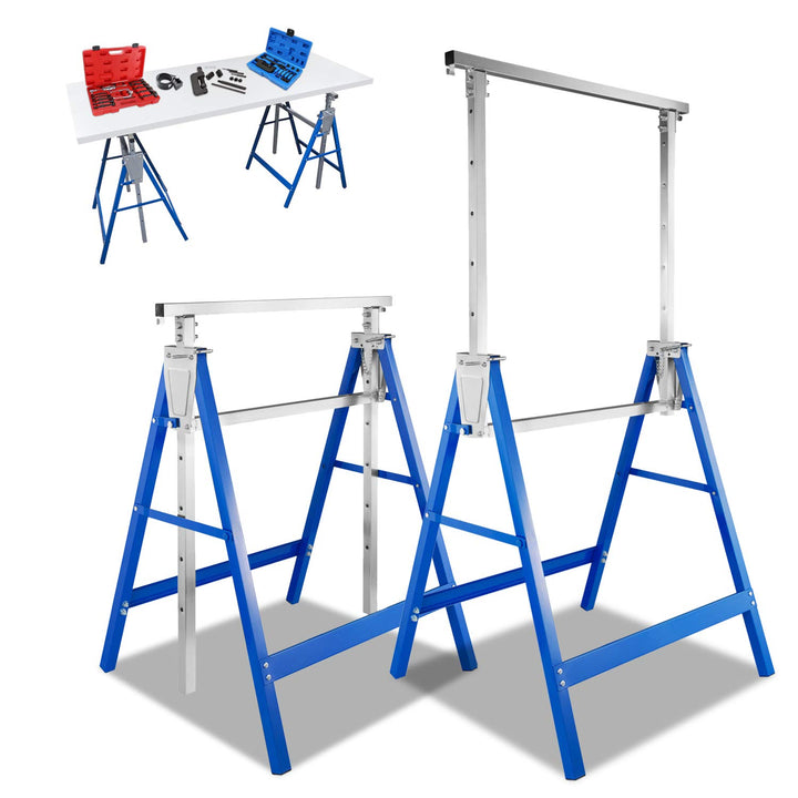 Daromigo Gerüstbock, 2x Unterstellbock 7-fach höhenverstellbar 80-130 cm, klappbar Metallbock Klappb