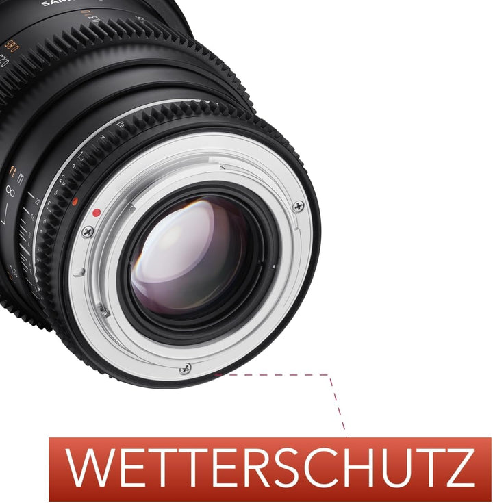 Samyang MF 50mm T1,5 VDSLR MK2 Canon RF – lichtstarkes T1,5 Normal Cine- und Video Objektiv für Cano