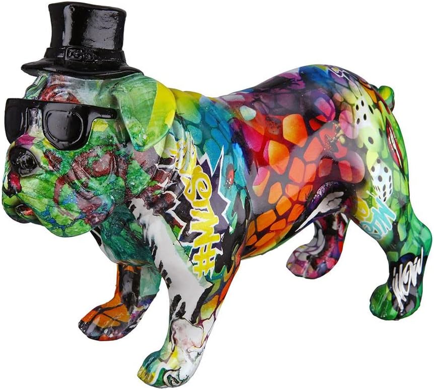 Gilde Poly Mops Street Art VE 2 deko Figuren, bunt, Único