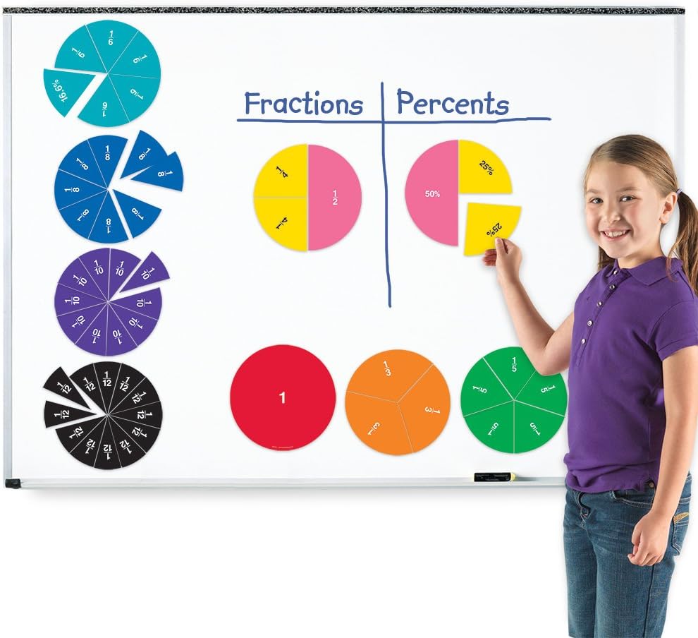 Learning Resources Doppelseitige Magnet-Bruchkreise in Regenbogenfarben