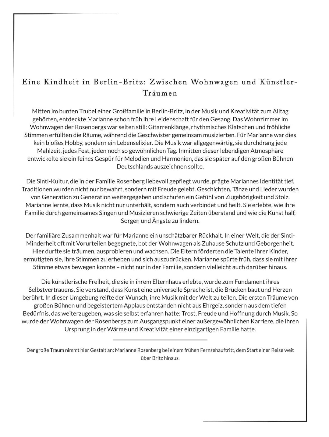 Die Biografie über Marianne Rosenberg: Schmerz und Haltung. Hochwertige Hardcoverausgabe, Gebundenes