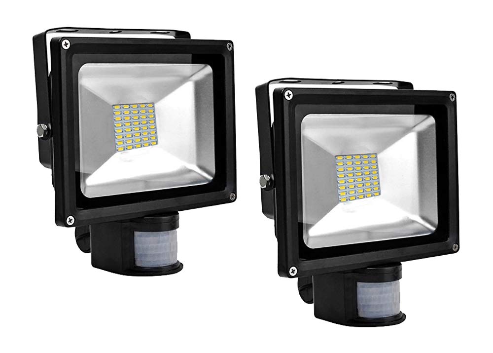 2pcs 30W LED SMD Strahler Fluter Aussen Flutlicht Strahler mit PIR Bewegungsmelder Fluter Wasserdich