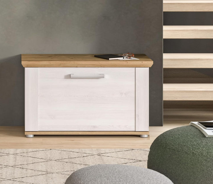 xonox.home Garderobe Verona Sitzbank Bank Garderobenbank Flurbank Truhe in Sibiu Lärche Nb. Absetzun