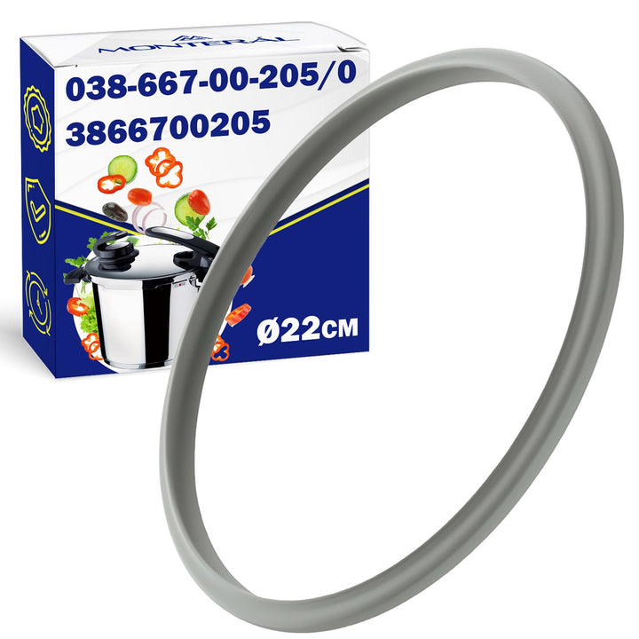 MONTERAL Dichtung für Schnellkochtopf – Durchmesser Ø 22 cm - 038-667-00-205/0 3866700205 für Fissle