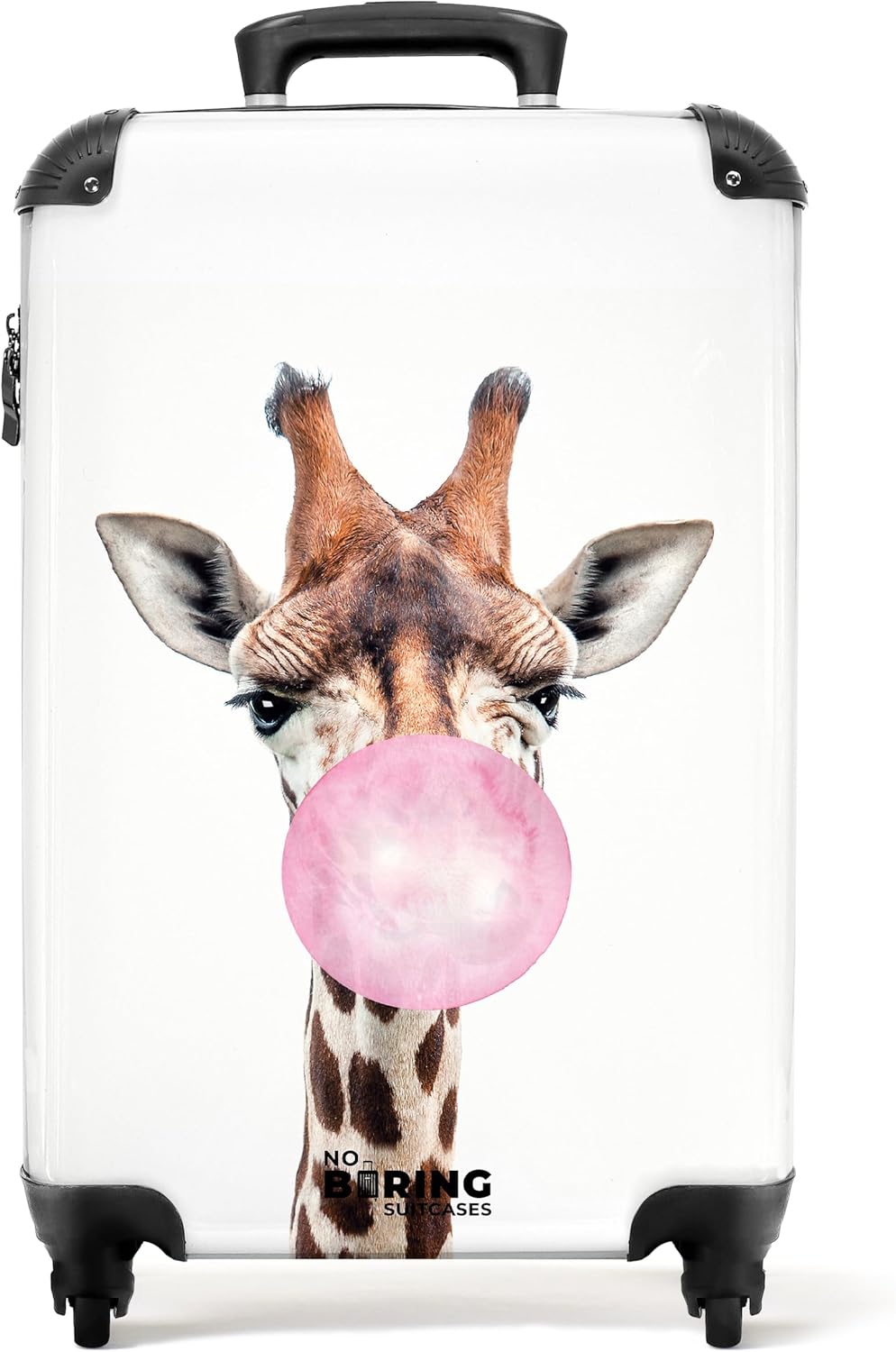 NoBoringSuitcases.com® Kinderkoffer Mädchen Reisekoffer mit Rollen Handgepäck Koffer Giraffe - Kaugu