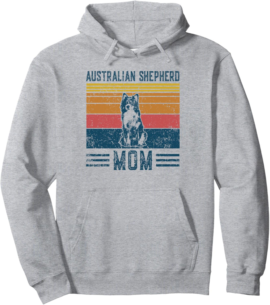 Hund Aussie Shepherd Mom - Vintage Australian Shepherd Mom Pullover Hoodie