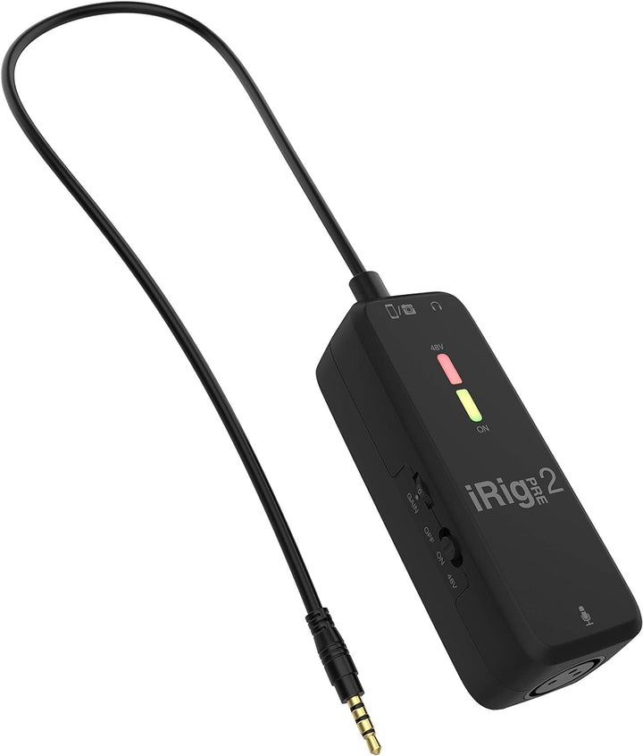IK Multimedia iRig Pre 2 Mikrofon-Vorverstärker für Smartphones, Tablets und Videokameras, IP-IRIG-