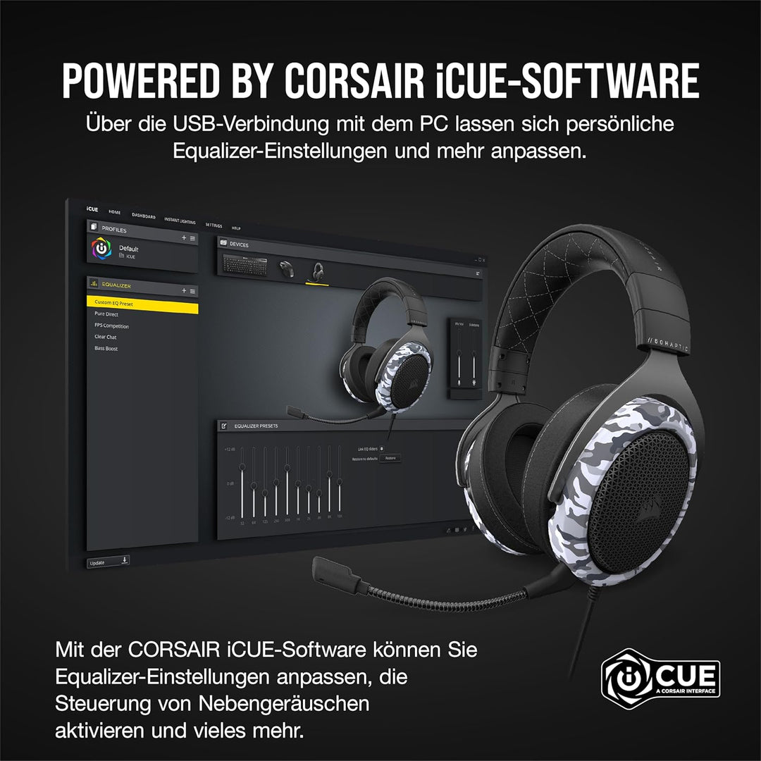 CORSAIR HS60 HAPTIC Stereo-Headset HS60 HAPTIC Tarnfarben, HS60 HAPTIC Tarnfarben