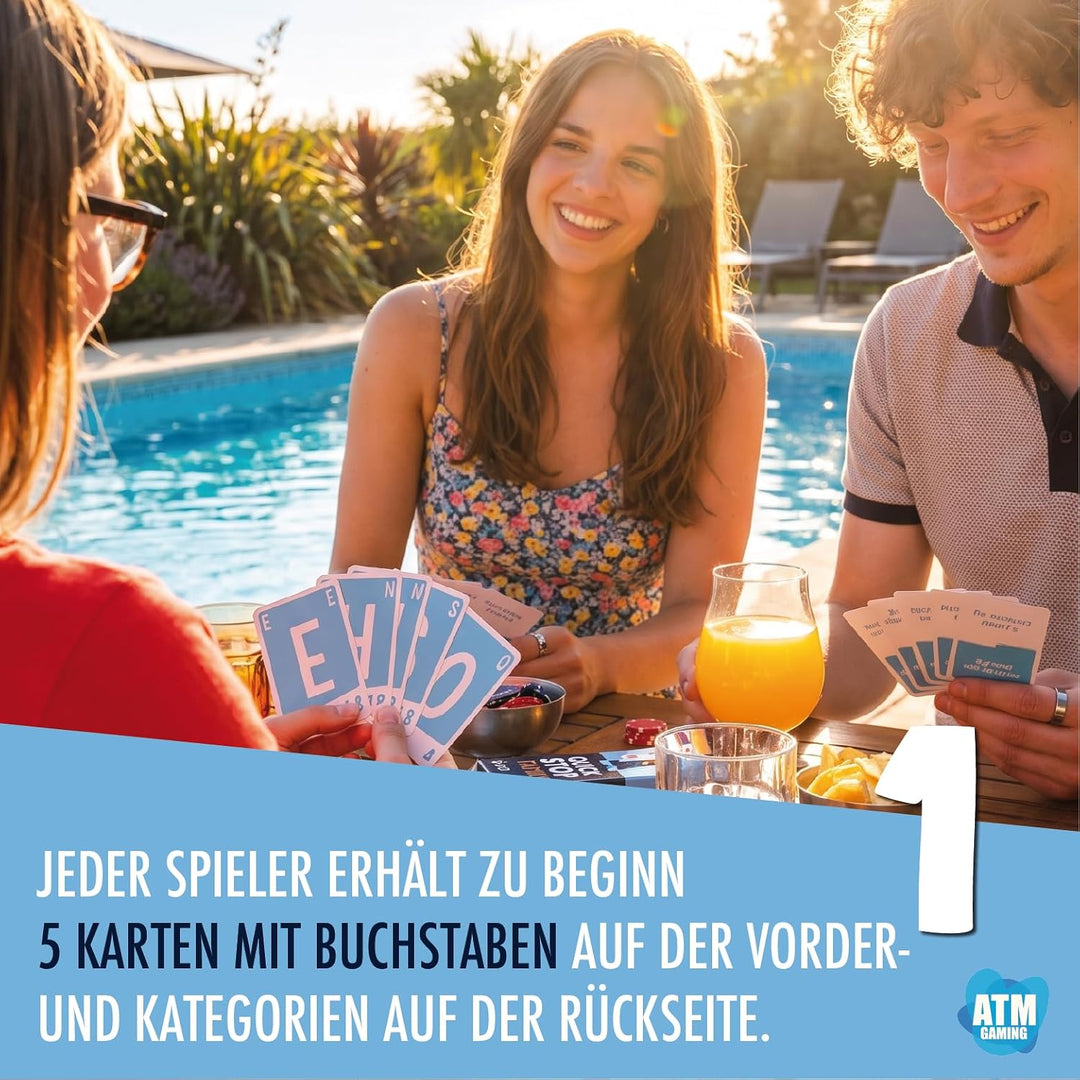 ATM Gaming QuickStop - Das Buchstaben-Duell - Familien-Edition - Kartenspiel für Kinder und Familien