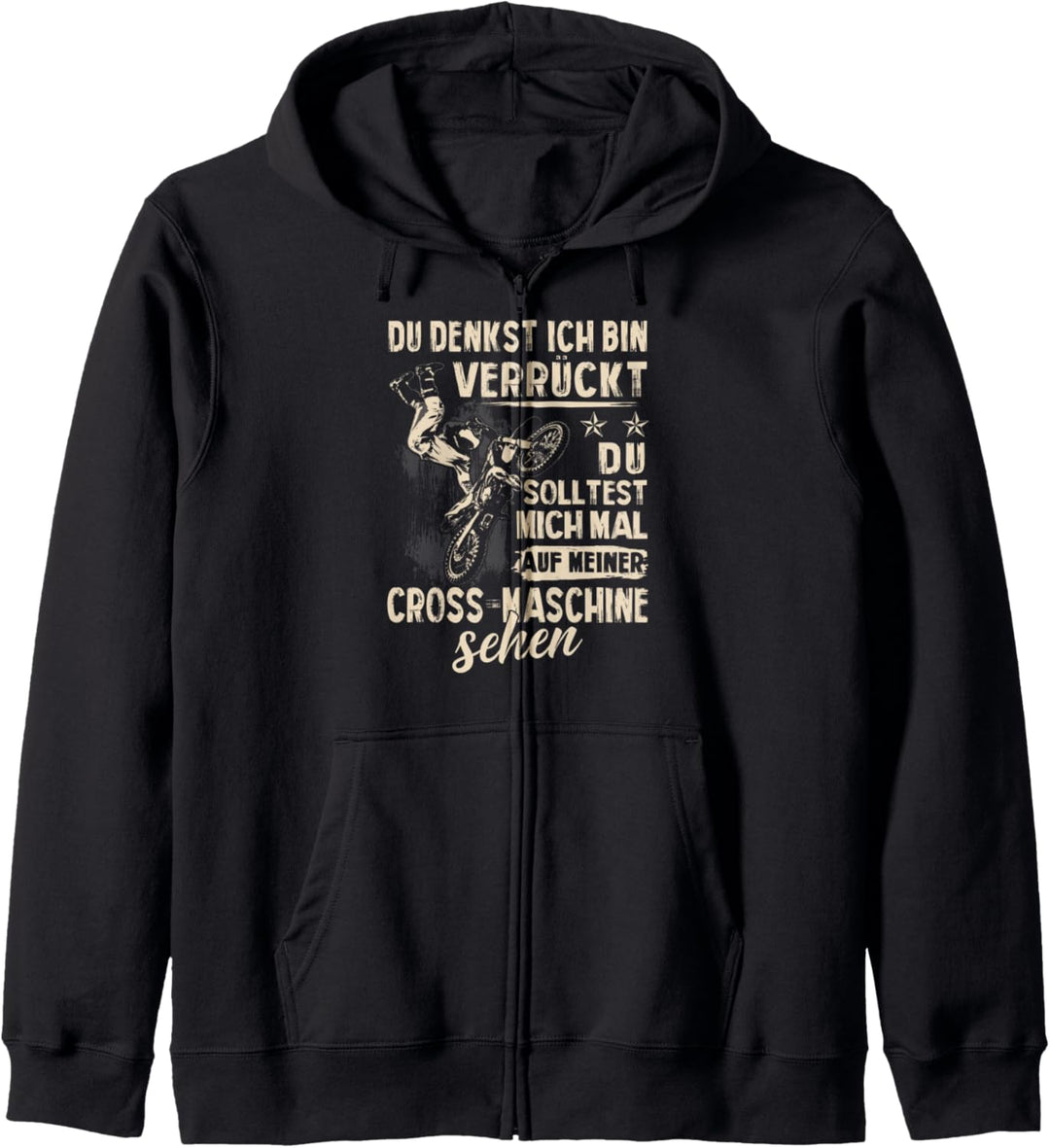 Motocross Motorrad Design Motiv mit Spruch für Biker Kapuzenjacke