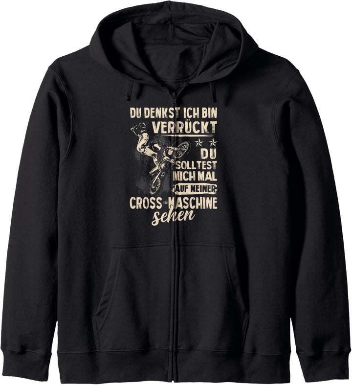 Motocross Motorrad Design Motiv mit Spruch für Biker Kapuzenjacke