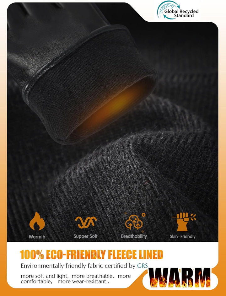 GSG SINCE 1998 Lederhandschuhe Damen Gefüttert aus Chromfreiem Echtleder – Wollfutter/Fleecefutter S