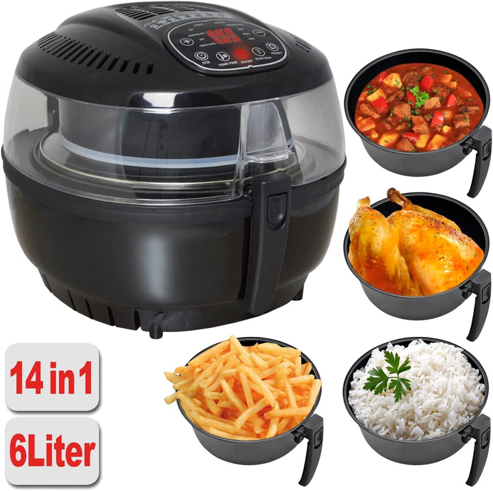 Fritteuse, Heissluft-Multifritteuse, Heissluftfritteuse, ohne Fett - Ofen Multicooker, Mini Backofen