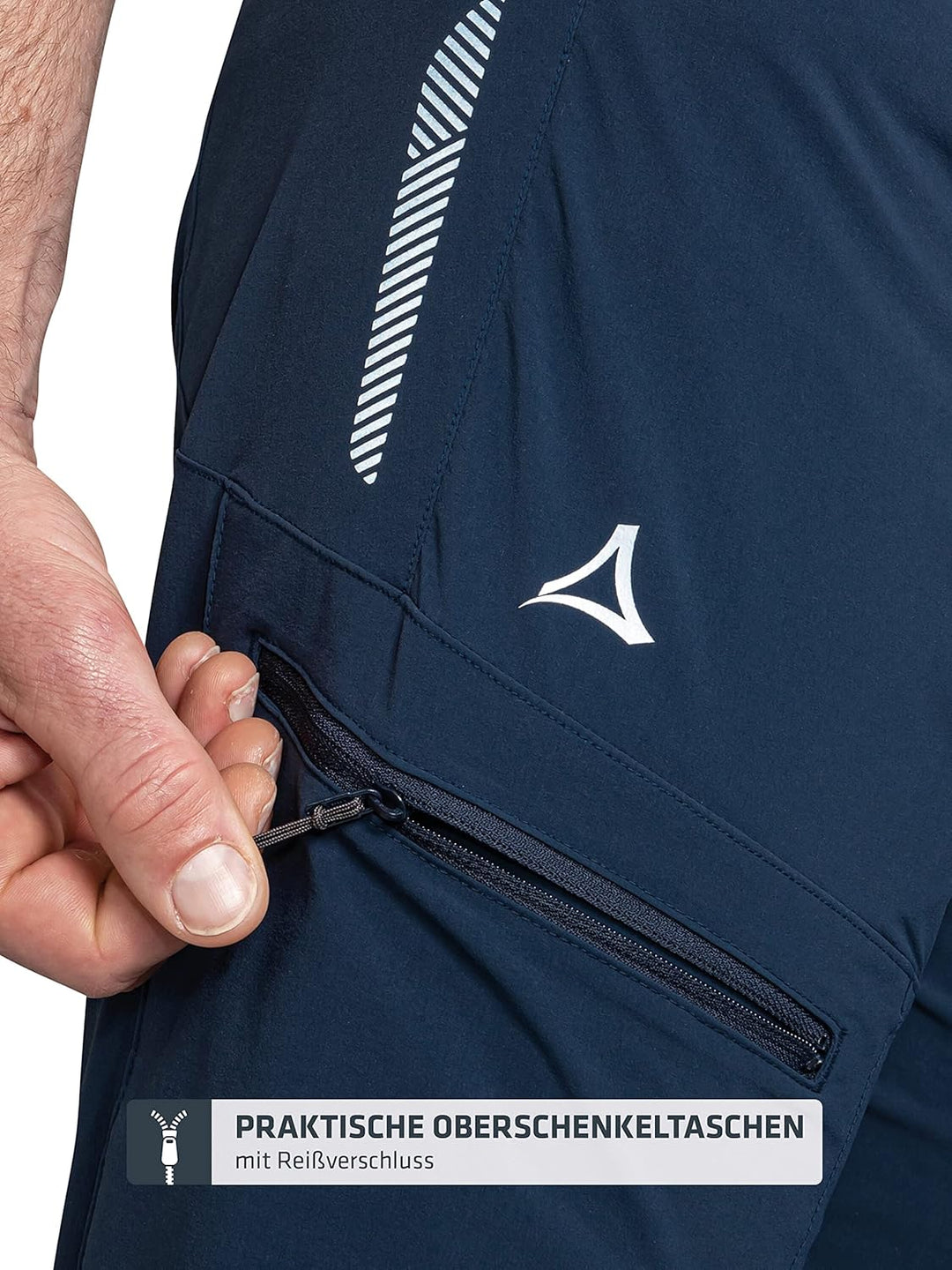 Schöffel Herren Shorts Algarve M, wasserabweisende Radlerhose, schnell trocknende Fahrradhose mit Ob