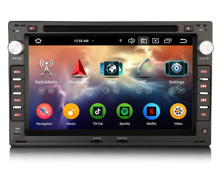 Erisin Android 14 8 Kern 4GB+64GB 2din DAB+ Autoradio Für VW Passat B5 Golf 4 Sharan Polo T4/T5 Jett