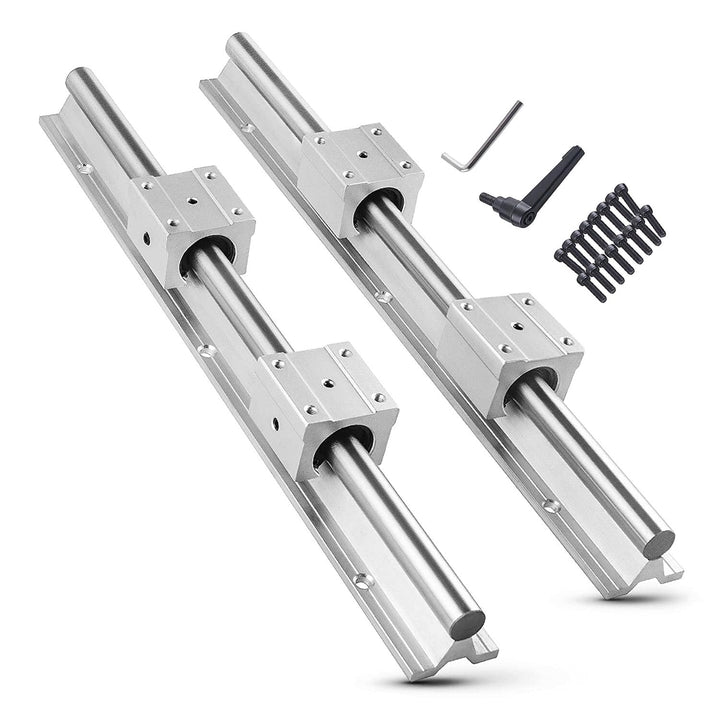 CNCMANS Linearführung Linearschiene 2Stück SBR16-600mm Edelstahl Führungsschiene mit 4Stück SBR16UU