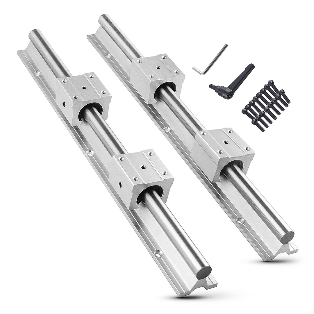CNCMANS Linearführung Linearschiene 2Stück SBR20-600mm Edelstahl Führungsschiene mit 4Stück SBR20UU