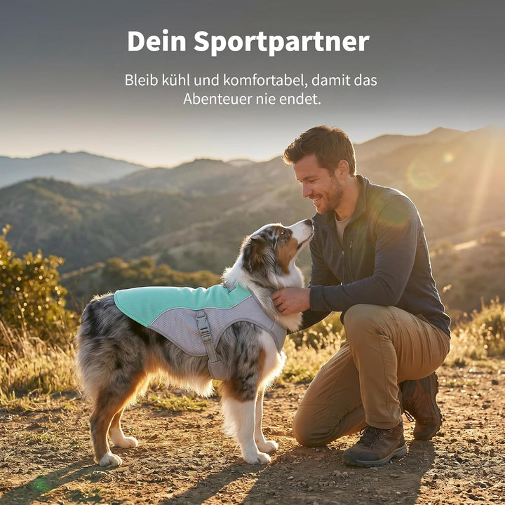 Hund Kühlweste, Kühlweste für Grosse Hunde, Sonnenschutz Hund Kühlmantel, Atmungsaktiv und UV-Schutz