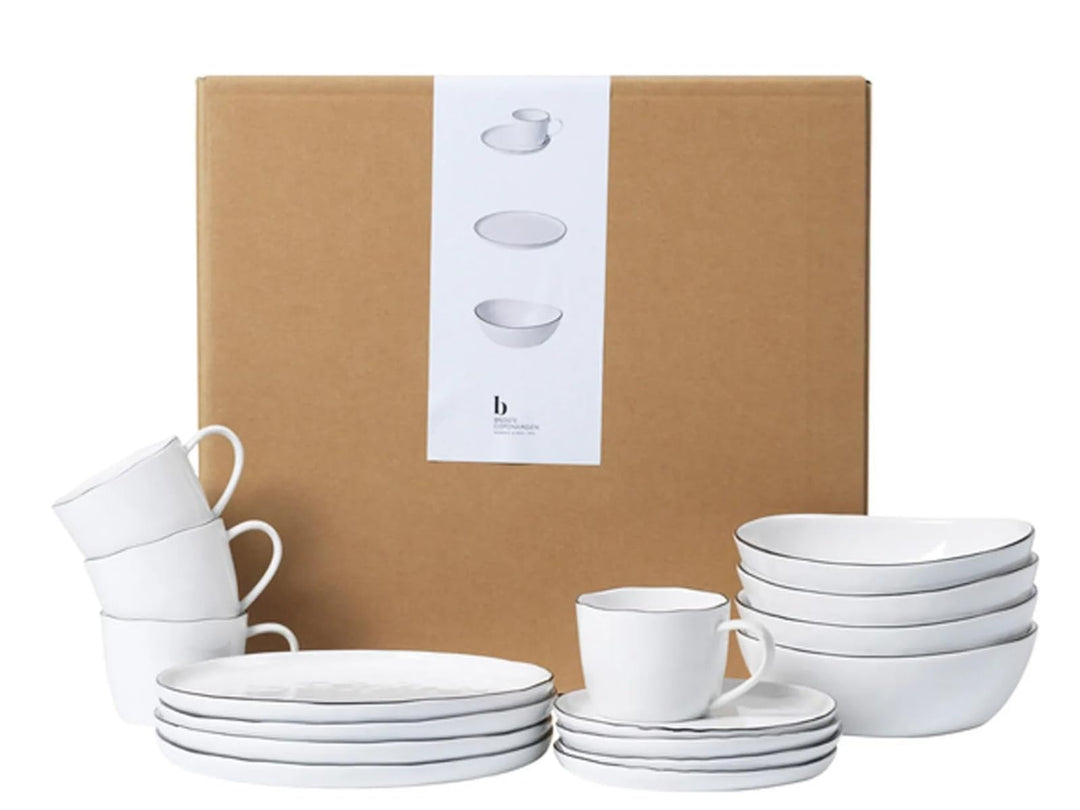 Broste Copenhagen 80019732 Salt Frühstücksset, Steingut, Weiss