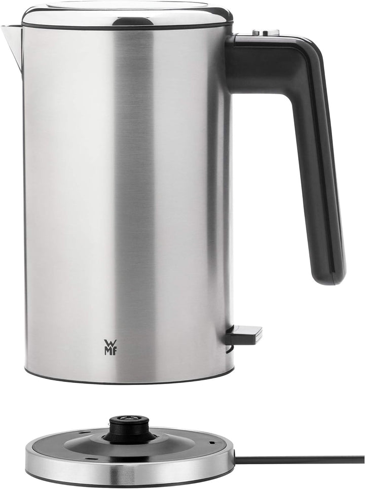 WMF Lono Wasserkocher Edelstahl 1,3l, doppelwandig, elektrischer Wasserkocher mit Kalkfilter, 2400 W