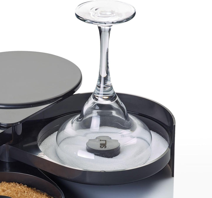 Westmark Glasumrander Meggy – praktisches Bar-Zubehör zum Garnieren von Cocktail-Gläsern, 3 Fächer f