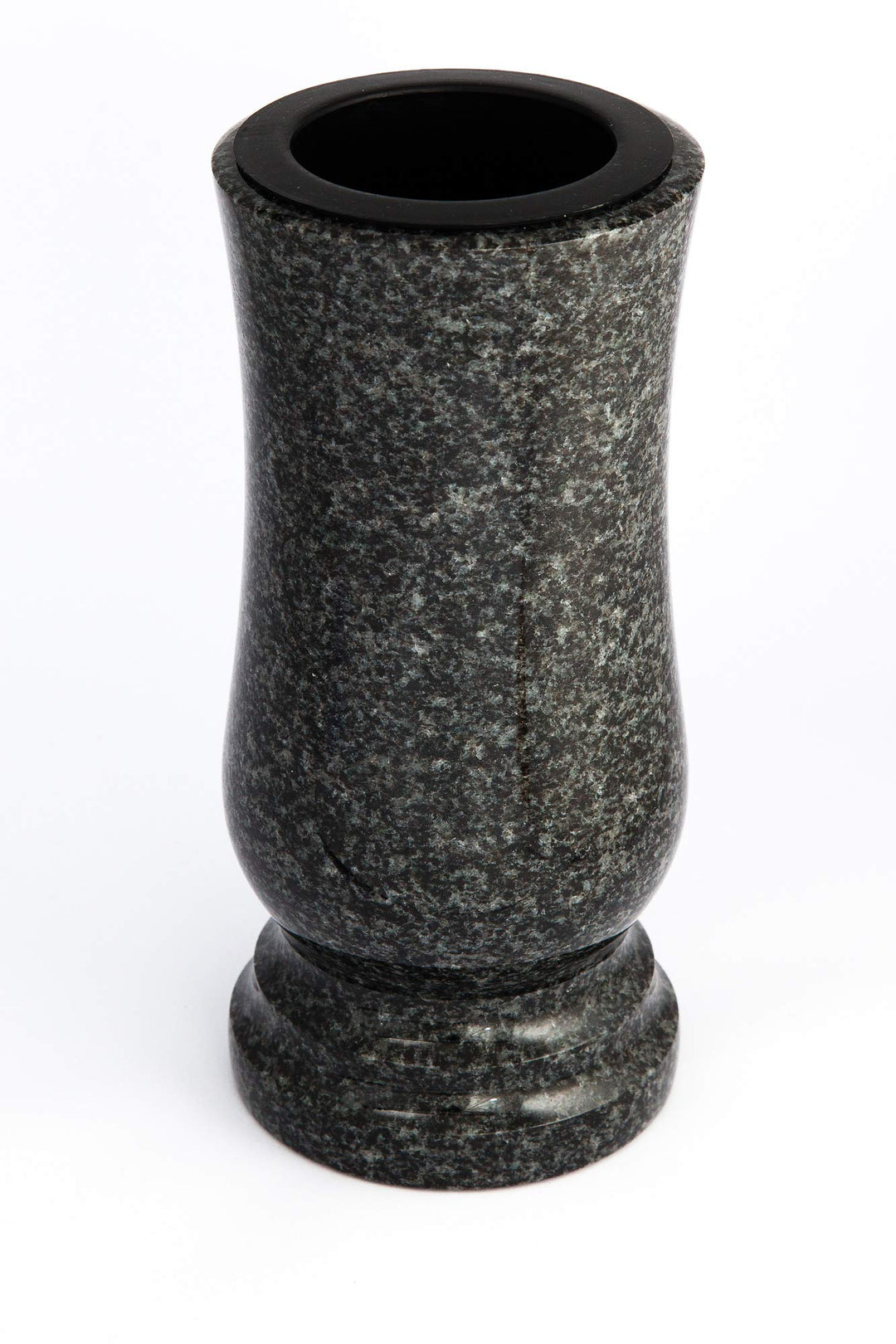 Afterglow Stilvolle Grabvase aus echtem Granit Impala hell Höhe 20 cm/Ø 10 cm Grabschmuck wetterfest