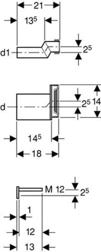 Geberit 405012001 Wand-WC-Anschlussgarnitur Sanbloc, DN 100, etagiert um 2.5 cm