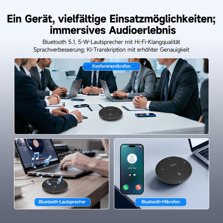 SVBONY SVHub Omni2 Konferenzlautsprecher und Mikrofon, Tragbare Freisprecheinrichtung, 4 Geräuschunt